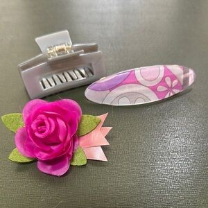 Pink and Gray Hair Accessory Set